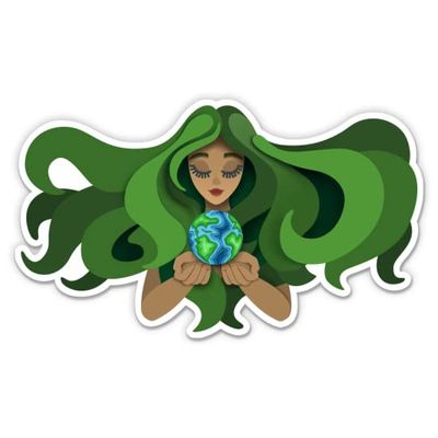 Mother Earth Beautiful Protect Our Planet - 5" Vinyl Sticker - for Car Laptop I-Pad - Waterproof Decal