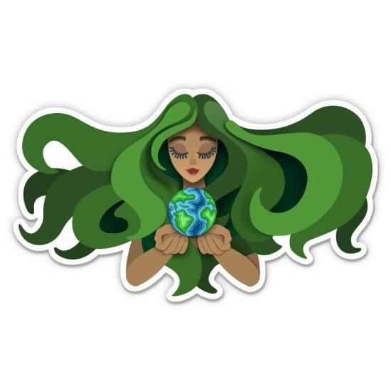 Mother Earth Beautiful Protect Our Planet - 5" Vinyl Sticker - for Car Laptop I-Pad - Waterproof Decal