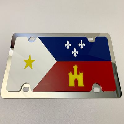 Eurosport Daytona- Compatible with -, Acadiana Flag - Stainless Steel License Plate