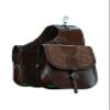 Daarkgreen Leather Western Saddle Bag Dark Brown with Floral Tooling view 1