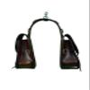Daarkgreen Leather Western Saddle Bag Dark Brown with Floral Tooling view 4