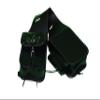 Daarkgreen Leather Western Saddle Bag with Water Bottle Pocket, Floral Design, Color Black. view 2