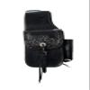 Daarkgreen Leather Western Saddle Bag with Water Bottle Pocket, Floral Design, Color Black. view 3