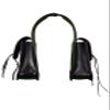 Daarkgreen Leather Western Saddle Bag with Water Bottle Pocket, Floral Design, Color Black. view 4