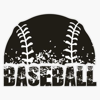 Baseball Bumper Sticker Vinyl Decal 5 inches