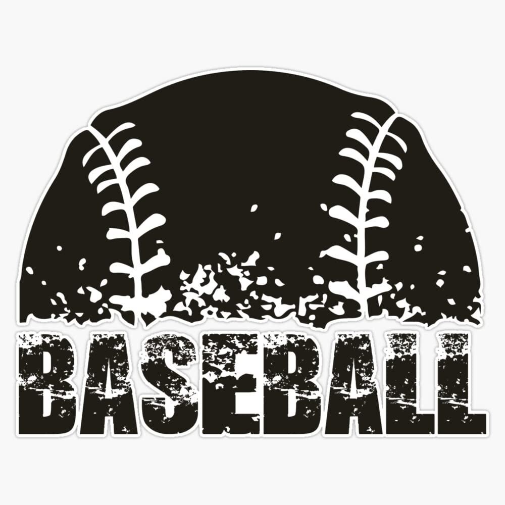 Baseball Bumper Sticker Vinyl Decal 5 inches