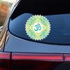 Aum Om Ohm Symbol Mandala Vinyl Decal Sticker Round Green Yellow Yoga for Car Boat Laptop Reflective Glossy Choose Size (6'' x 6" (15.2cm x 15.2cm), Reflective) view 1