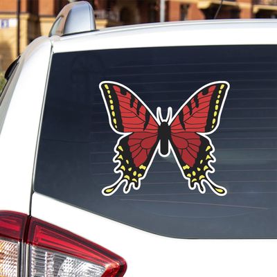 Beautiful Butterfly Colorful Vinyl Decal Sticker for Car Boat Laptop Reflective Glossy Choose Size 032104 (16'' x 14" (40.6cm x 35.7cm), Glossy)