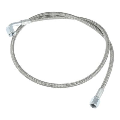 X AUTOHAUX 4AN Turbo Oil Feed Line 36" Length Stainless Steel Braided AN4 90 Degree Straight Hose End Pressure Remote Turbocharger Oil Drain Return Line