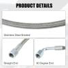X AUTOHAUX 4AN Turbo Oil Feed Line 36" Length Stainless Steel Braided AN4 90 Degree Straight Hose End Pressure Remote Turbocharger Oil Drain Return Line view 3