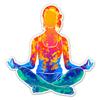 Yoga Girl Colorful Lotus Zen Meditation - 3" Vinyl Sticker - for Car Laptop Water Bottle Phone - Waterproof Decal view 1