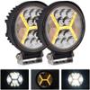 2PCS Round LED Pods Driving Lights Bar with Amber DRL Light - 117W 12000LM Flood Spot Combo Beam Working Light Pod Off Road for Trucks view 1