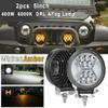2PCS Round LED Pods Driving Lights Bar with Amber DRL Light - 117W 12000LM Flood Spot Combo Beam Working Light Pod Off Road for Trucks view 2