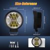 2PCS Round LED Pods Driving Lights Bar with Amber DRL Light - 117W 12000LM Flood Spot Combo Beam Working Light Pod Off Road for Trucks view 4
