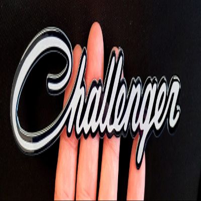 Dodge Challenger Script Steel Magnet - Grey (Magnet - 7" X 1.5")