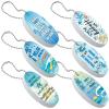 Yinkin 6 Pack Boat Key Floating Keychain Tropical Beach Floating Keychain Oval Buoy Foam Fishing Personalized Key Ring Water for Boating Sailing view 1
