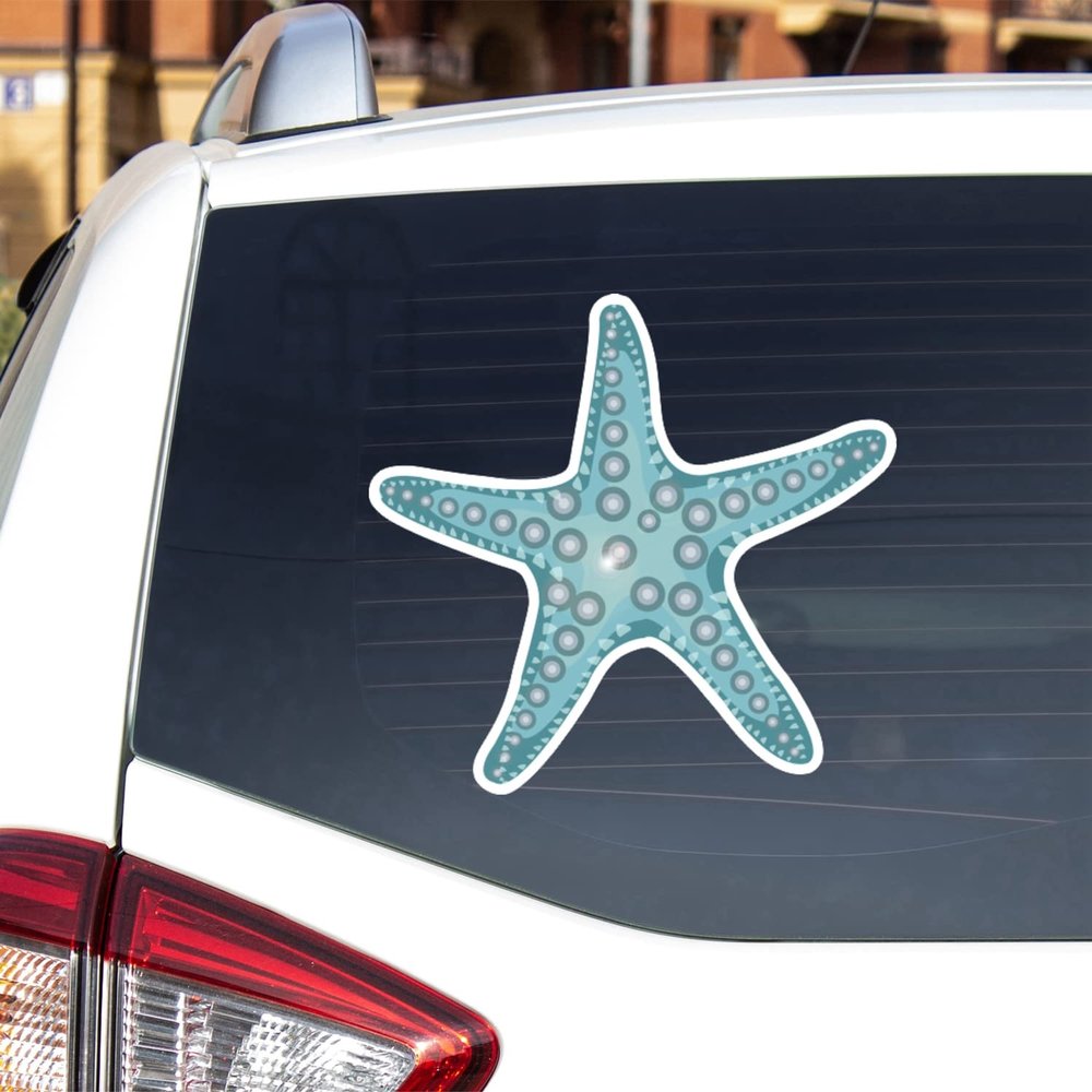 Ocean Starfish Vinyl Decal Sticker Collection for Car Boat Laptop Reflective Glossy Choose Size 032506 (4'' x 3.8" (10.2cm x 9.7cm), Reflective)