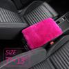 IRIWOOL Sheepskin Armrest Cover Auto Center Armrest Cover Car Soft Console Pad, Fluffy Wool Auto Center Console Cover for Most Car Arm Rest Decoration Protector 7 x 13 Inch (Shearling, Deep Rose) view 2