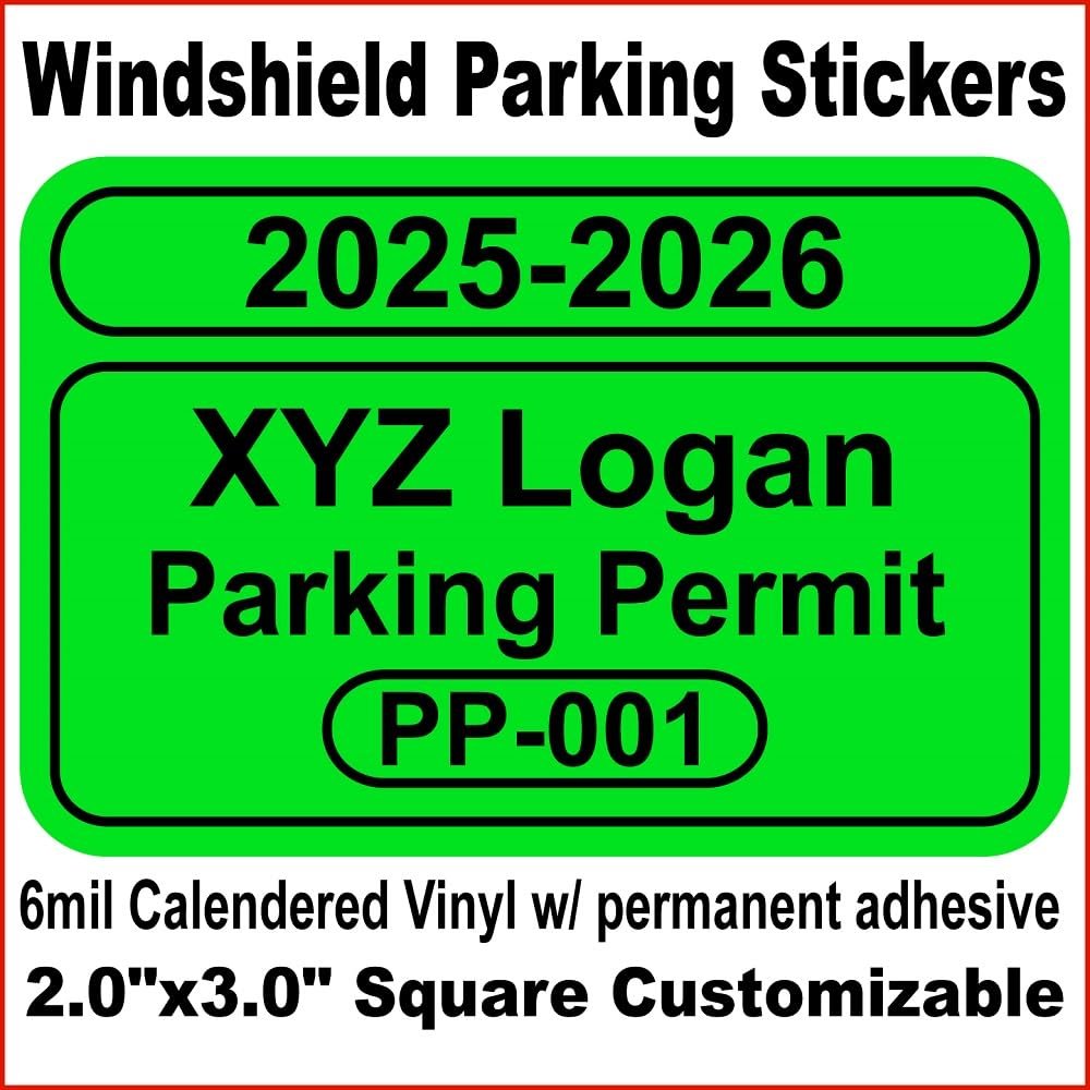 Car Parking Permit - Custom Red (100)