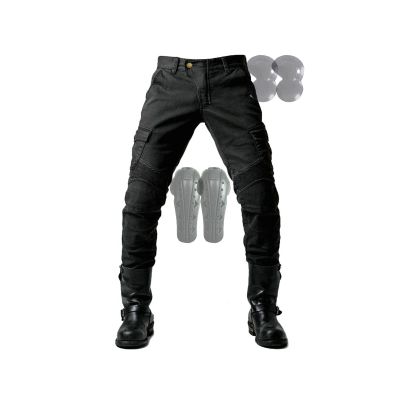 All Season Motorcycle Pants New Armor Cycling Pants Removable Armour for Knees and Hips Cycling Gear for Men, Women (Color : Black Upgrade A, Size : 3X-Large)