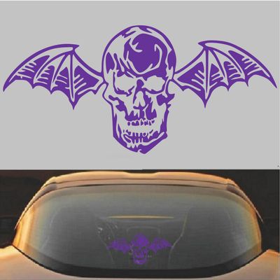 Avenged Sevenfold A7X Death Bat Metal Band Vinyl Decal Sticker (20" x 8.75", Purple)
