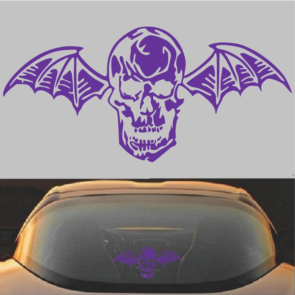 Avenged Sevenfold A7X Death Bat Metal Band Vinyl Decal Sticker (20" x 8.75", Purple)