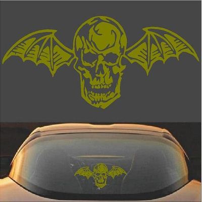 Avenged Sevenfold A7X Death Bat Metal Band Vinyl Decal Sticker (15" x 6.5", Metallic Gold)