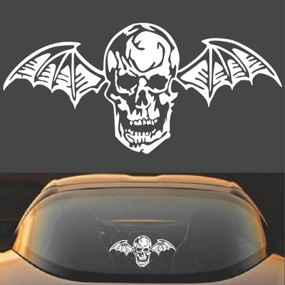 Avenged Sevenfold A7X Death Bat Metal Band Vinyl Decal Sticker (15" x 6.5", White)