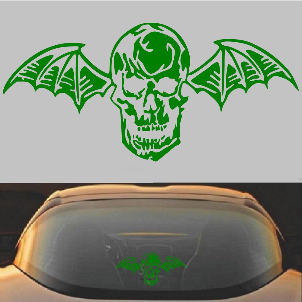 Avenged Sevenfold A7X Death Bat Metal Band Vinyl Decal Sticker (12" x 5.25", Green)