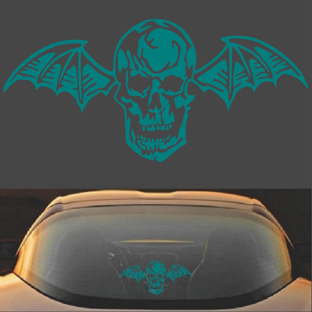 Avenged Sevenfold A7X Death Bat Metal Band Vinyl Decal Sticker (15" x 6.5", Teal)