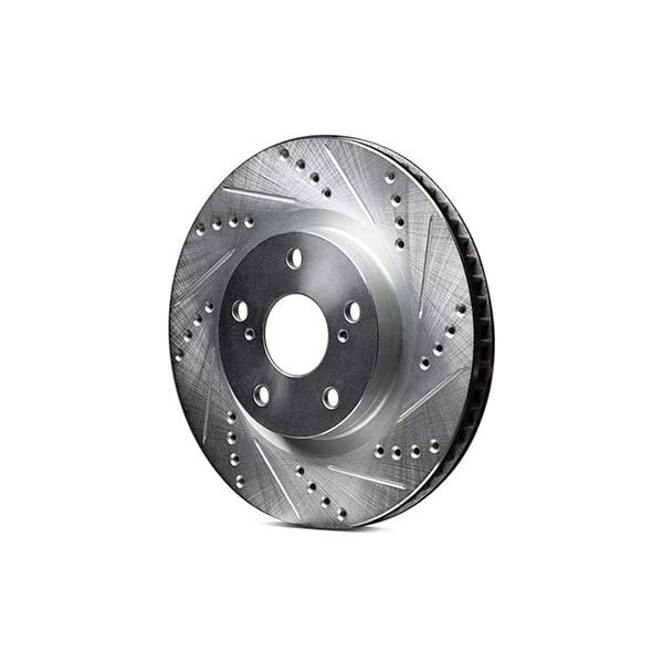 R1 Concepts Brake Rotor Drilled and Slotted Silver Rear Left 2002-2024 NISSAN, RENAULT MAXIMA, JUKE, ALTIMA, SENTRA, SAFRANE (MEXICO)