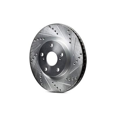 R1 Concepts Brake Rotor Drilled and Slotted Silver Front Right 2012-2018 FORD, VOLVO FOCUS, C-MAX, C30