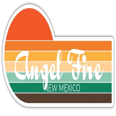 Angel Fire New Mexico 2 x 1.25 Inch Sticker Retro Vintage Sunset City 70s Aesthetic Design