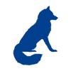 Regal Sitting Red Fox 6 inch Blue Indoor Outdoor Vinyl Decal view 1