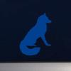 Regal Sitting Red Fox 6 inch Blue Indoor Outdoor Vinyl Decal view 2