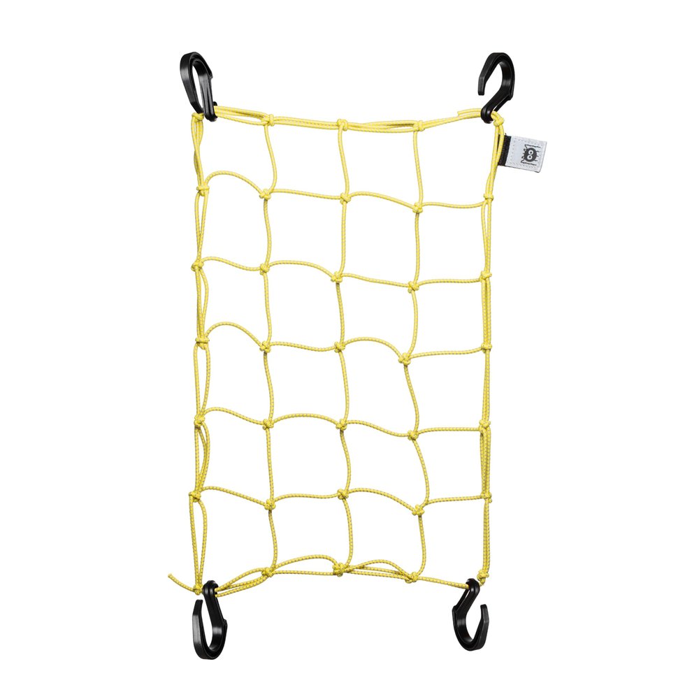 Portland Design Works Cargo Web - Reflective Cargo Netting for Bike Storage, Expandable Bungee Net with Hooks, Bicycle Accessories, Marigold
