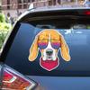 Beagle Dog Hipster Sunglasses Yellow Vinyl Decal Sticker for Car Boat Laptop Reflective Glossy Choose Size (8'' x 8" (20.3cm x 20.3cm), Reflective) view 1