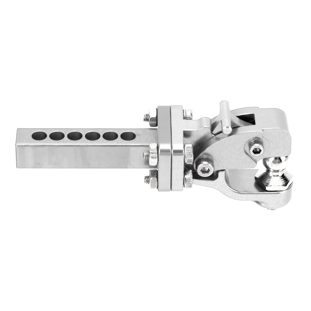 RC Trailer Hook, High Strength Aluminum Alloy Durable Silver Hitch Hook for 1/10 Scale RC Cars Trucks Off-Road Towing Enthusiasts