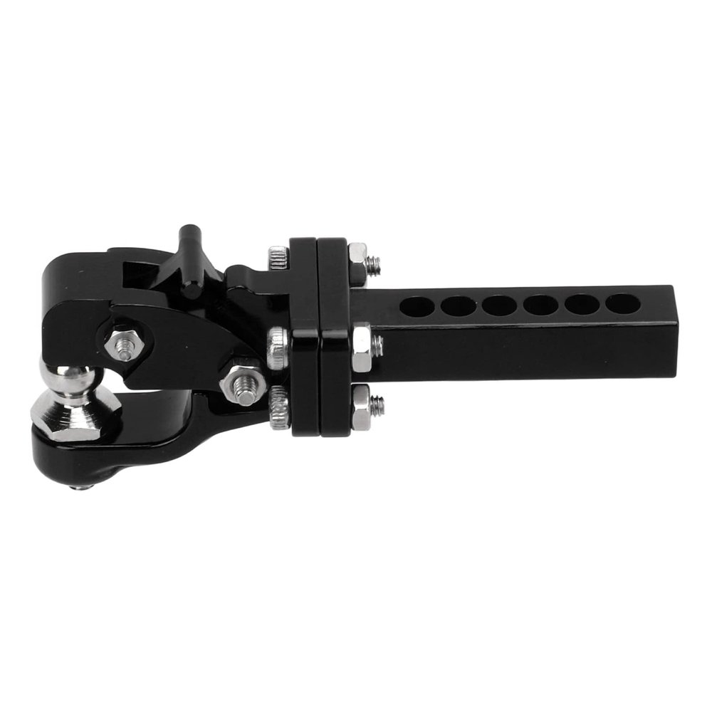 RC Trailer Hitch, High Strength Aluminum Alloy 1/10 Scale Black Finish for Off Road RC Cars Trucks Enthusiasts Hobbyists