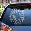 Sunflower Flower Vinyl Decal Sticker No Background for Car Boat Laptop Choose Size Color (4'' x 4" (10.2cm x 10.2cm), Silver) view 1