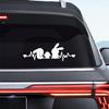 Dreothy 2Pack Heartbeat Bunny Family Vinyl Car Stickers and Decals,Cute Rabbit Waterproof Car Window Decal for Car Truck Laptop Skateboard Motorcycle Bumper Sticker 7.87x2.75inch (Reflective White) view 1