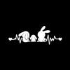Dreothy 2Pack Heartbeat Bunny Family Vinyl Car Stickers and Decals,Cute Rabbit Waterproof Car Window Decal for Car Truck Laptop Skateboard Motorcycle Bumper Sticker 7.87x2.75inch (Reflective White) view 3