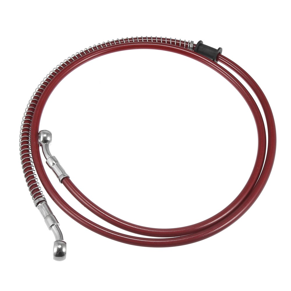 Motoforti 55.12" Length 10mm ID Motorcycle Hydraulic Brake Line Oil Hose Pipe Stainless Steel Braided Cable for ATV Motocross Sport Bikes Street Bikes Red