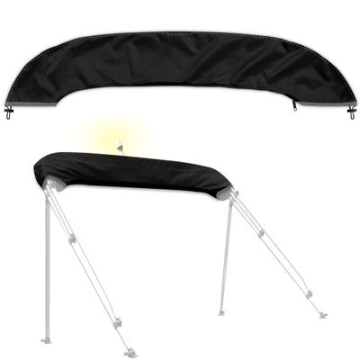 Bimini Top Boot Cover - Suitable for 3-4 Bows, Design with Light Hole, 600D Waterproof Storage Boot, L 68-88IN, Black