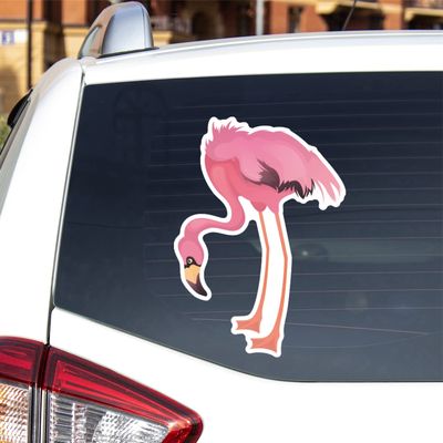 Flamingo Pink Vinyl Decal Sticker for Car Boat Laptop Reflective Glossy Choose Size 040104 (8'' x 5.7" (20.3cm x 14.5cm), Glossy)