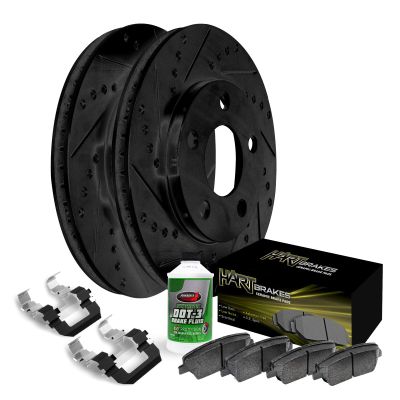 Hart Brakes Rear Brakes and Rotors Kit |Rear Brake Pads| Brake Rotors and Pads| Ceramic Brake Pads and Rotors |Hardware Kit |fits 2011-2018 Porsche Cayenne