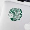 2 Pcs - No Background Decal Stickers of Indian Chief Skull with Tomahawk (Green) Premium Waterproof Vinyl Decal Stickers for Laptop Phone Accessory Helmet Car Window Mug Tuber USCstic540744GR040522 view 3