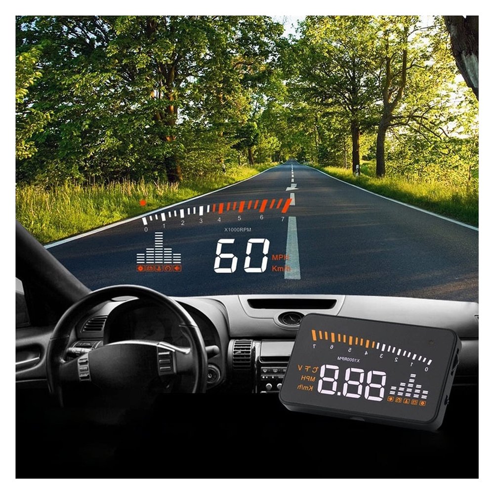 X5 Car HUD OBD II Head Up Display Overspeed Warning System Projector Windshield Auto Electronic Voltage Alarm