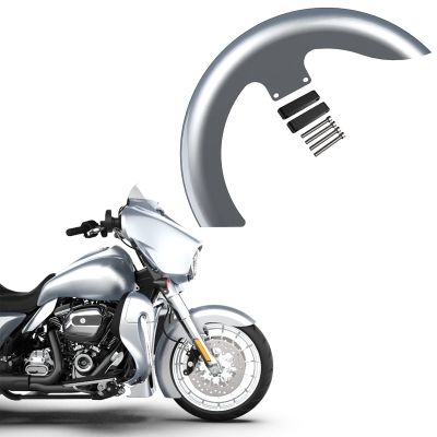Advanblack 21" Harley Wheels Stretched Front Fender Hugger Fender Fit for Harley FLH Touring Models Street Glide Road King Road King Classic 09-23 (Barracuda Silver)