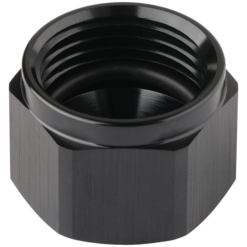 Podavelle 10AN Female Flare Cap Port Plug Block Off Fitting Adapter with Internal O-ring Aluminum Black